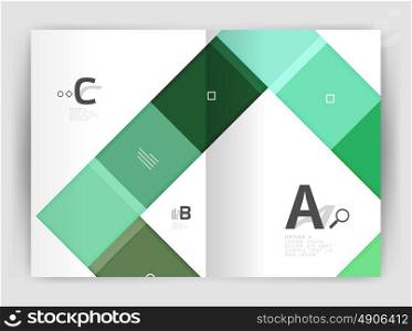 Vector modern geometrical a4 flyer brochure template. Vector modern geometrical a4 flyer brochure template, annual report print template with infographics abc options