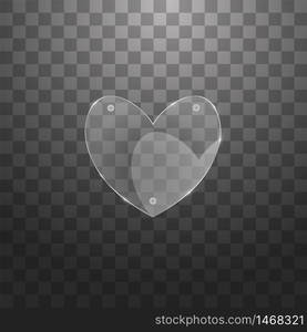 Vector modern glass heart on sample background. Vector modern glass heart on sample background. Eps10