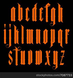 Vector modern gothic alphabet. Vintage font. Typography for labels, headlines, posters etc.