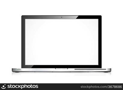 Vector modern laptop isolated on white