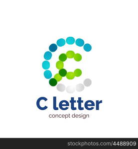 Vector modern minimalistic dotted letter concept logo template, abstract business icon