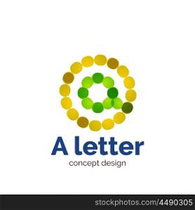 Vector modern minimalistic dotted letter concept logo template, abstract business icon