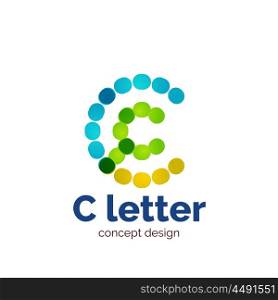 Vector modern minimalistic dotted letter concept logo template, abstract business icon