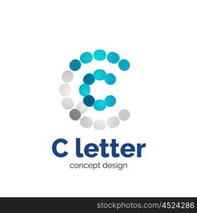 Vector modern minimalistic dotted letter concept logo template, abstract business icon