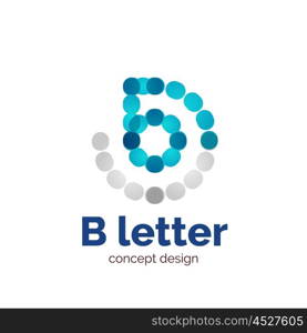 Vector modern minimalistic dotted letter concept logo template, abstract business icon