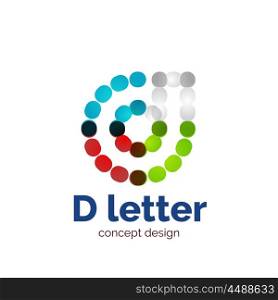 Vector modern minimalistic dotted letter concept logo. Vector modern minimalistic dotted letter concept logo template, abstract business icon