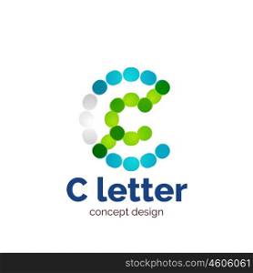 Vector modern minimalistic dotted letter concept logo. Vector modern minimalistic dotted letter concept logo template, abstract business icon