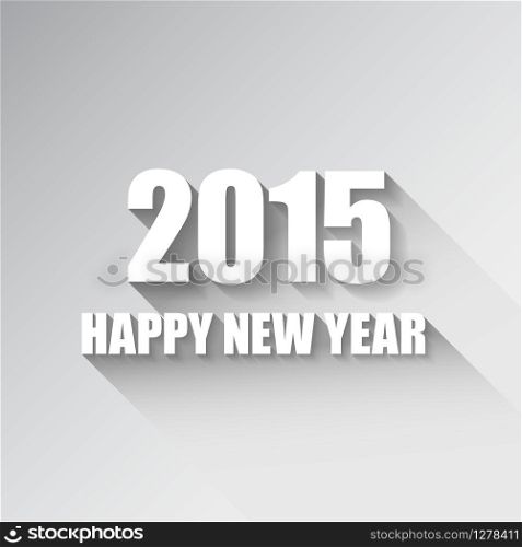 Vector Modern simple Happy new year card (2015) with a long shadow effect
