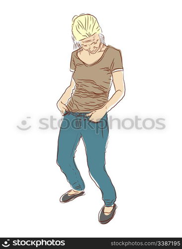 vector modern teenage girl isolated