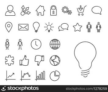 Vector Modern thin line icon collection