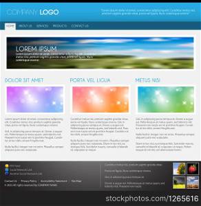Vector Modern web page template - blue version
