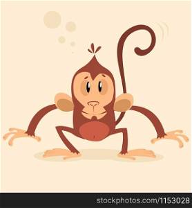 Vector monkey mascot. New year character