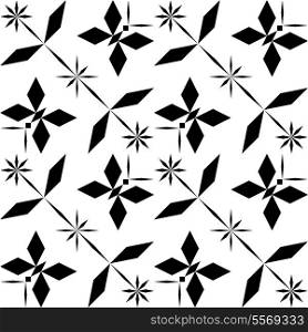 Vector Monochrome Seamless Butterfly Background