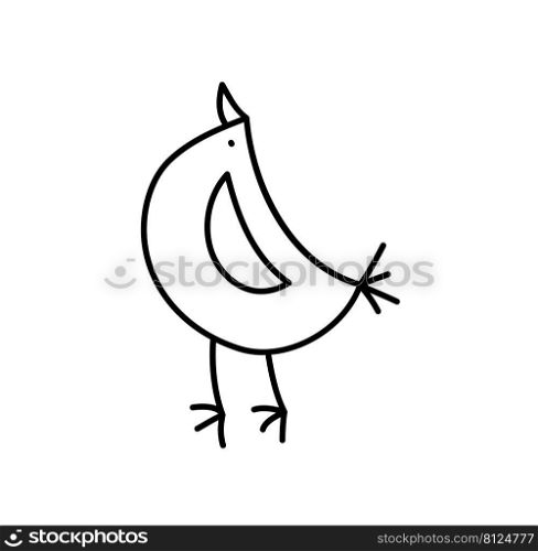 Vector Monoline Cute Bird line art outline logo icon sign symbol design concept. Scandinavian illustration.. Vector Monoline Cute Bird line art outline logo icon sign symbol design concept. Scandinavian illustration