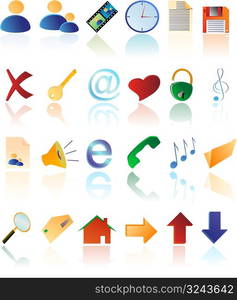 Vector multicoloured icons at the white background