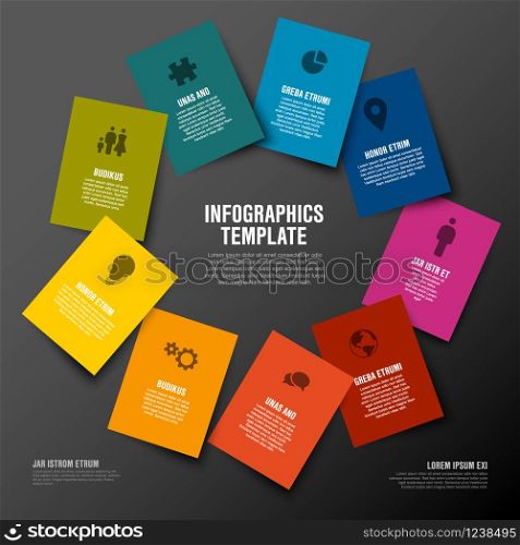 Vector multipurpose colorful Infographic template with rectangle cards. Vector multipurpose colorful Infographic template with rectangle cards