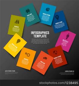 Vector multipurpose colorful Infographic template with rectangle cards. Vector multipurpose colorful Infographic template with rectangle cards