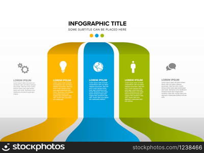 Vector multipurpose Infographic template made from three color content blocks. Vector multipurpose Infographic template