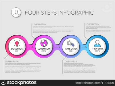 Vector multipurpose Infographic template with four elements options and modern colors on a light background. Multipurpose Infographic template with four elements