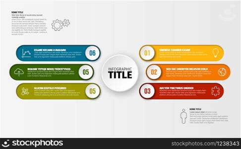 Vector multipurpose Infographic template with six elements. Vector multipurpose Infographic template with six items