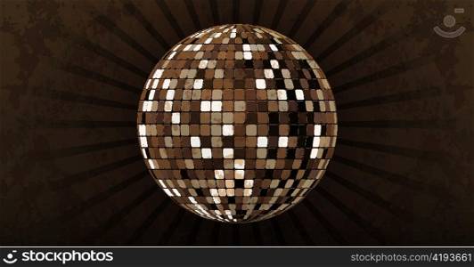 vector music background with discoball