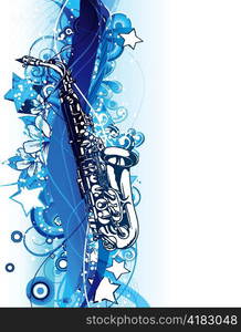 vector music background with saxophone