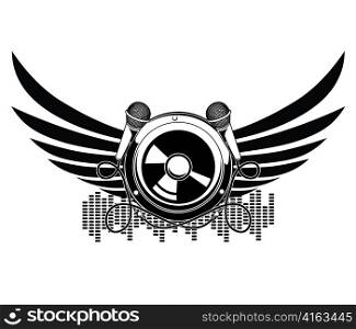 vector music emblem with speaker
