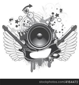 vector music emblem with speaker