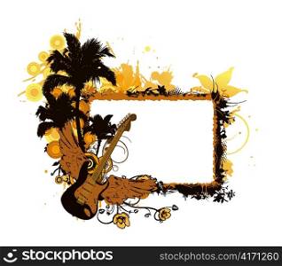 vector music illustration with guitar