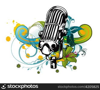 vector music illustration with microphone