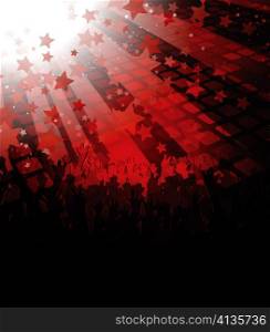 vector music poster with crowd