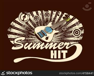 vector music t-shirt design with guitar