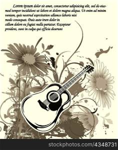 vector music wallpaper with guitar