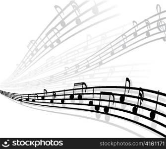 vector musical background with different notes