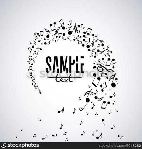 Vector musical background with notes. Decoration of musical notes. Musical background with notes
