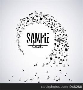 Vector musical background with notes. Decoration of musical notes. Musical background with notes