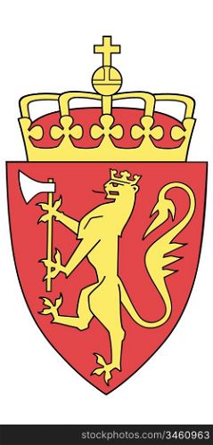 Vector national coat of arms of Norway