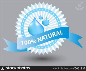 Vector natural blue label illustration