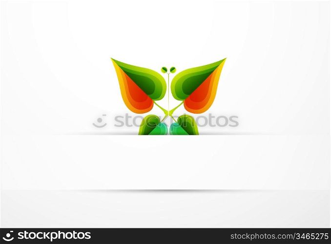 Vector nature leaf butterfly concept