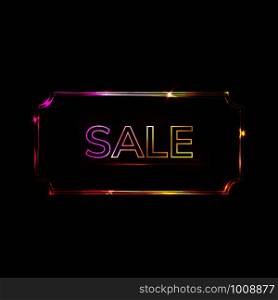 vector neon frame, banner, red yellow sale. vector neon frame, sale