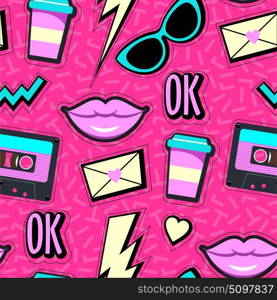 Vector neon pop background 80s, 90s