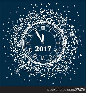 vector new year 2017 background design with a clock