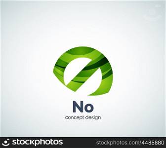 Vector no concept, prohibition logo template, abstract business icon