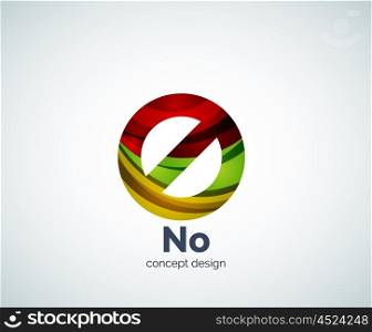 Vector no concept, prohibition logo template, abstract business icon