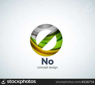 Vector no concept, prohibition logo template, abstract business icon