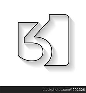 Vector number 3. Sign made with black line