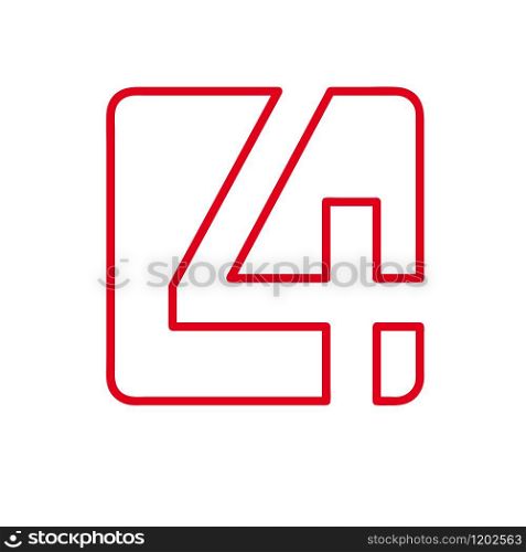 Vector number 4. Sign made with red line
