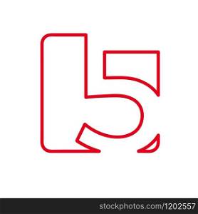 Vector number 5. Sign made with red line