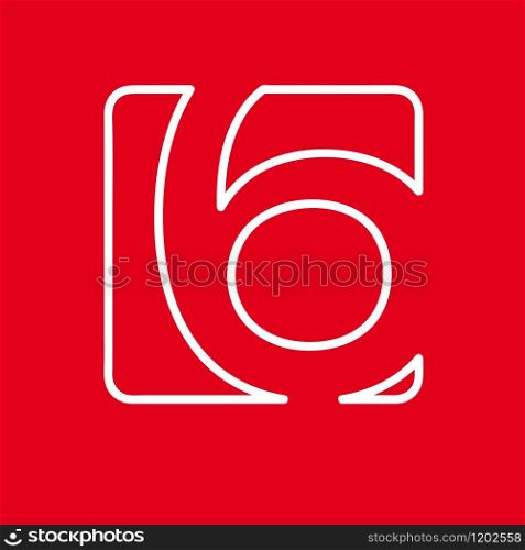 Vector number 6. Sign made with red line