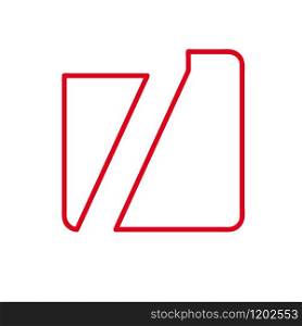 Vector number 7. Sign made with red line